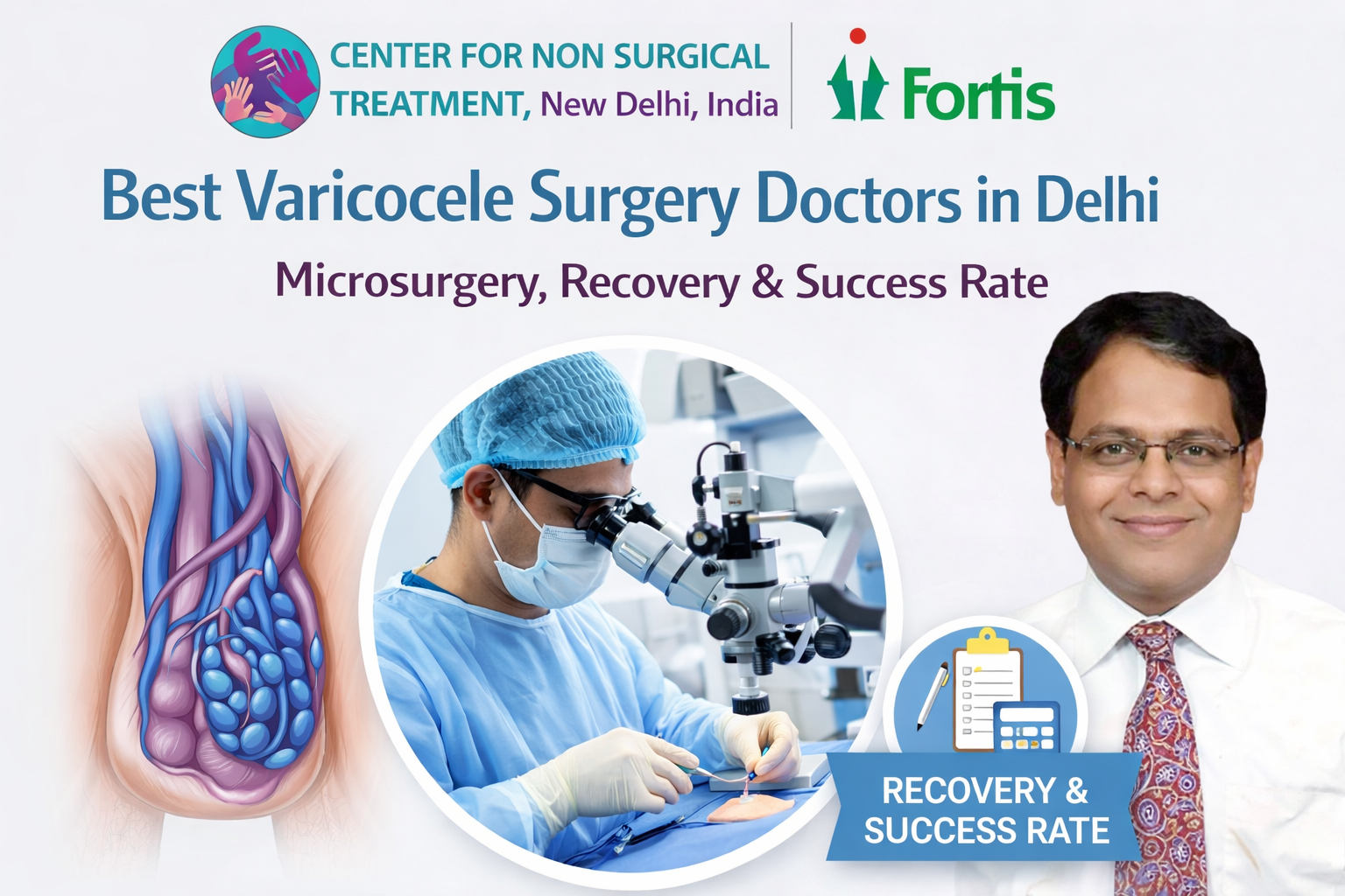 Best Varicocele Surgery Doctors in Delhi: Microsurgery, Recovery & Success Rate