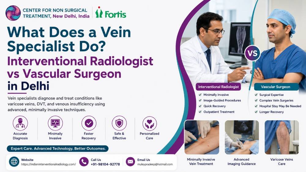What Does a Vein Specialist Do? Interventional Radiologist vs Vascular Surgeon in Delhi