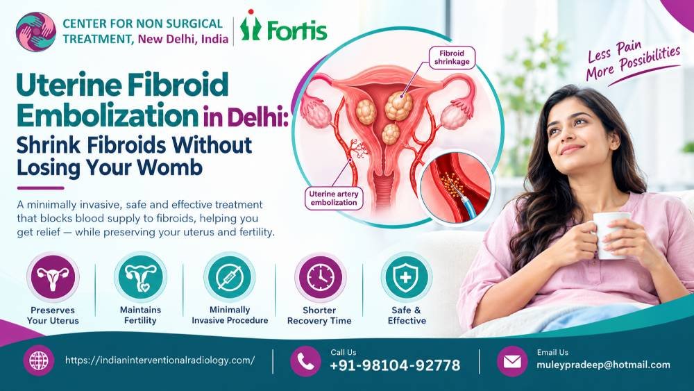 Uterine Fibroid Embolization in Delhi: Shrink Fibroids Without Losing Your Womb