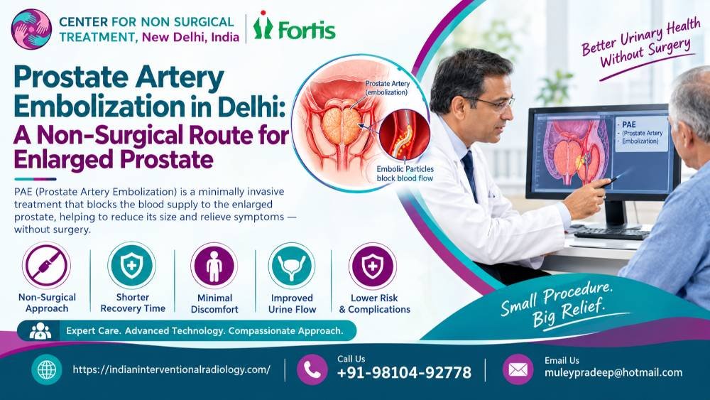 Prostate Artery Embolization in Delhi: A Non-Surgical Route for Enlarged Prostate